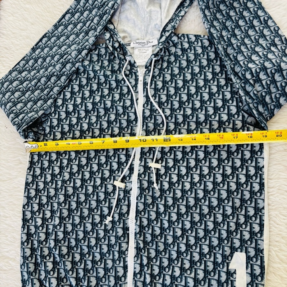 Christian Dior Vintage Trotter Blue/White Hoodie Jacket EU 38 US 6 - Picture 16 of 16